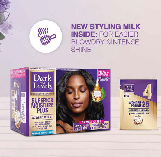 Dark and Lovely
Superior Moisture Plus No Lye Relaxer Kit