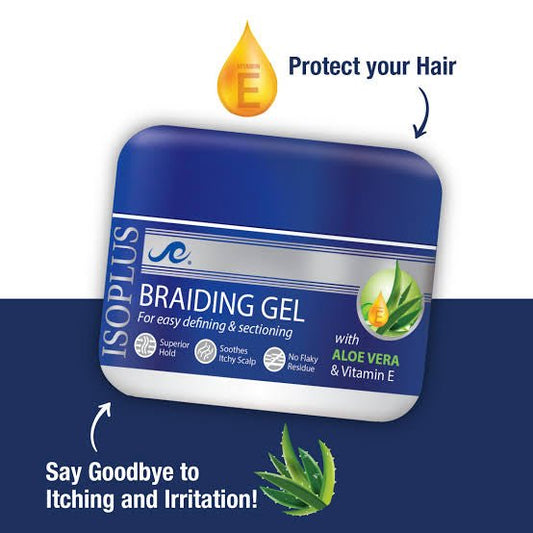 Isoplus Braiding Gel 250ml strong hold anti-frizz gel for neat braids